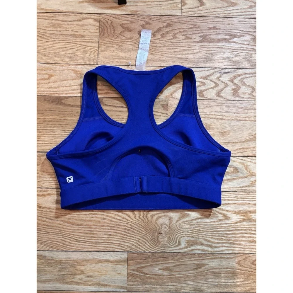 Fabletics Sylvia Royal Blue Racerback Sports Bra Large Gym Workout Athleisure